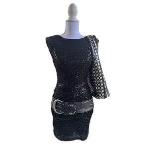 Alice and Olivia NWOT MINI Velvet Leopard and Sequin Dress. In NWOT condition